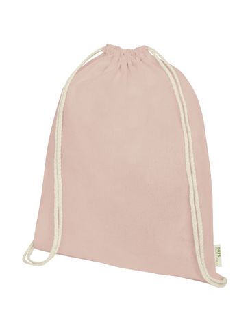 Orissa 140 g/m² organic cotton drawstring bag 5L, pale blush pink