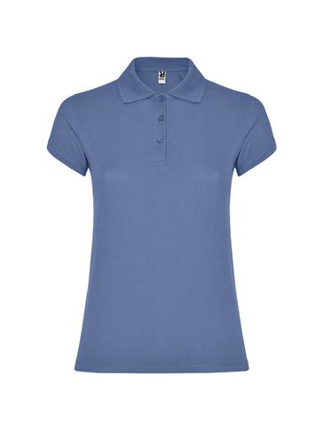 Star koszulka damska polo z krótkim rękawem, riviera blue