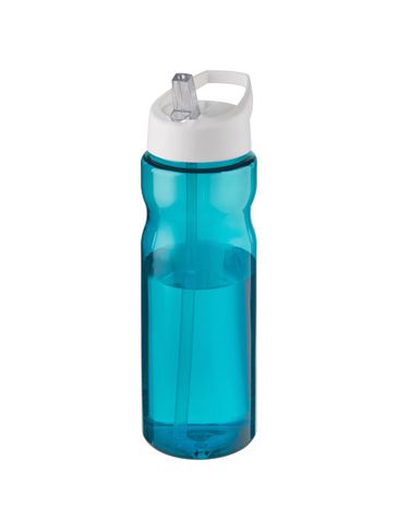 Bidon H2O Base® o pojemności 650 ml z wieczkiem z słomką, błękitny / biały