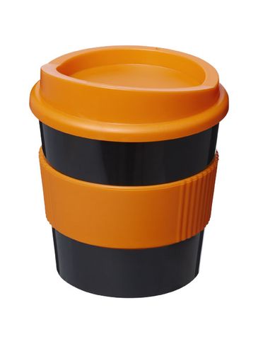 Kubek z serii Americano® Primo o pojemności 250 ml z uchwytem, czarny / pomarańczowy