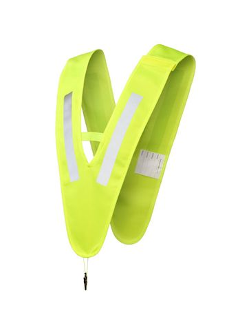 Materiałowy kołnierz odblaskowy V dla dorosłych, neonowy żółty