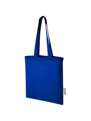 Madras torba na zakupy z bawełny z recyklingu o gramaturze 140 g/m2 i pojemności 7 l, błękit królewski