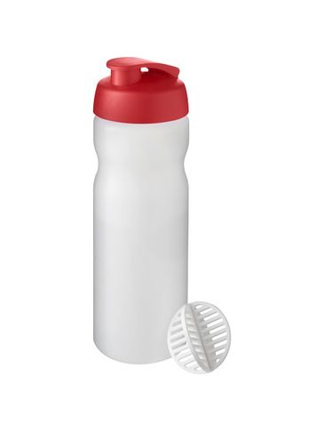 Shaker Baseline Plus o pojemności 650 ml, czerwony / szroniony bezbarwny