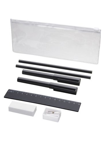 8-elementowy piórnik Mindy, czarny