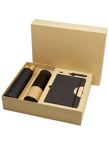 Carmen zestaw upominkowy z notatnikiem A5 w twardej okładce i długopisem, czarny