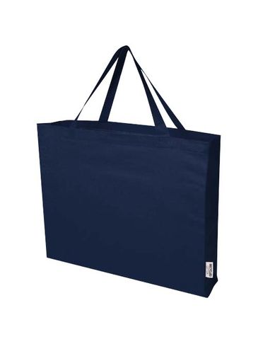Odessa torba na zakupy z bawełny z recyklingu z certyfikatem GRS 220 g/m² 40L, granatowy