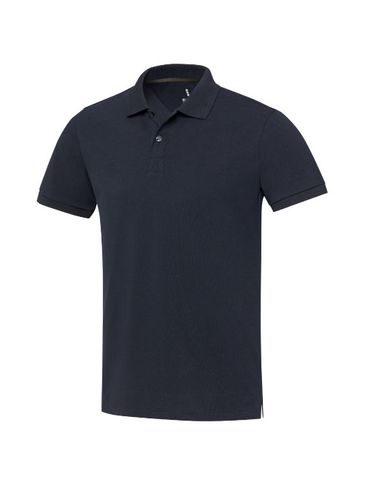 Emerald koszulka polo unisex z recyklingu z krótkim rękawem, granatowy