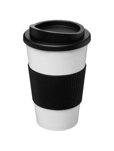 Kubek termiczny z serii Americano® o pojemności 350 ml z uchwytem, biały / czarny