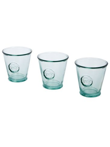 3-częściowy zestaw szkła z recyclingu o pojemności 250 ml Copa, przezroczysty bezbarwny