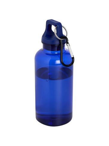 Oregon butelka na wodę o pojemności 400 ml z karabińczykiem wykonana z tworzyw sztucznych pochodzących z recyklingu z certyfi, niebieski