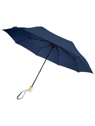 Składany wiatroodporny parasol 51 cm z PET z recyklingu Birgit, granatowy