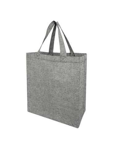 Torba na zakupy Pheebs z materiału z recyklingu o gramaturze 150 g/m², czarny melanż