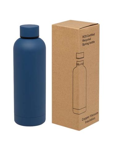 Spring miedziana butelka próżniowa ze stali nierdzewnej z recyklinku z certyfikatem RCS 500 ml, błękit oceanu