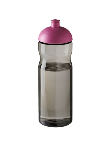 Bidon H2O Eco o pojemności 650 ml z wypukłym wieczkiem, ciemnografitowy / magenta
