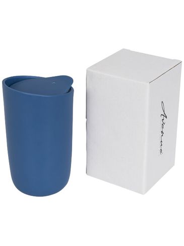 Kubek ceramiczny o podwójnych ściankach Mysa 410 ml, niebieski