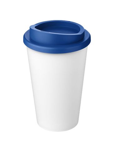 Kubek Americano Eco z recyklingu o pojemności 350 ml, biały / średnioniebieski