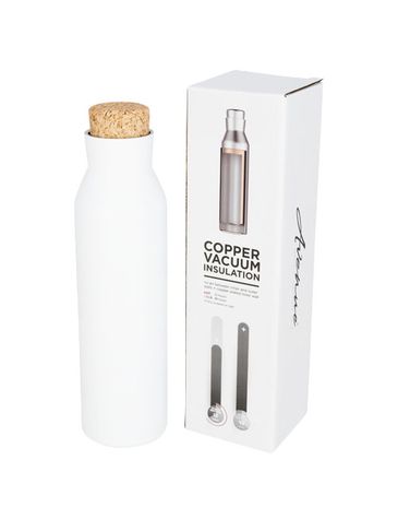Butelka Norse z izolacją próżniowo miedzianą zamykana korkiem, biały