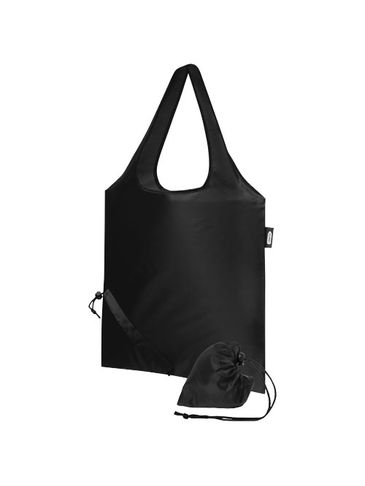 Sabia składana torba z długimi uchwytami z tworzywa RPET, czarny