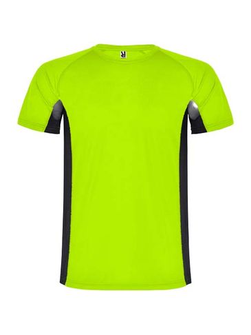 Shanghai sportowa koszulka męska z krótkim rękawem, fluor green / czarny