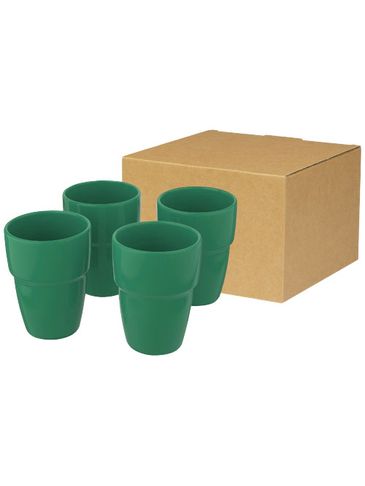 4-częściowy zestaw upominkowy Staki z kubkami z możliwością układania jeden na drugim o pojemności 280 ml, zielony