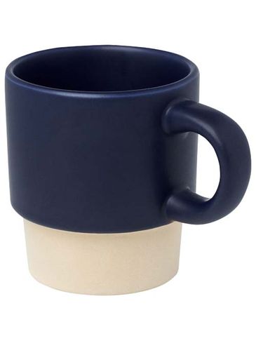 Olympia kubek do espresso z glinianym dnem, z możliwością układania w stosy, 130 ml, granatowy