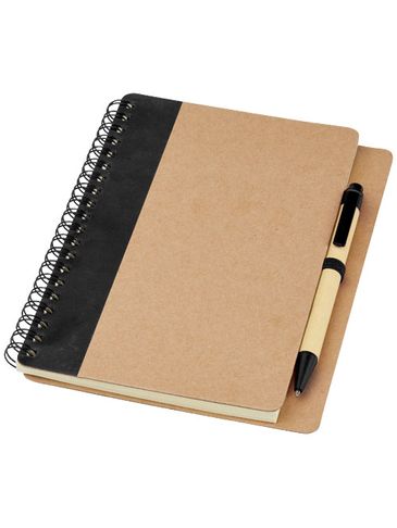 Notes z recyklingu z długopisem Priestly, piasek pustyni / czarny