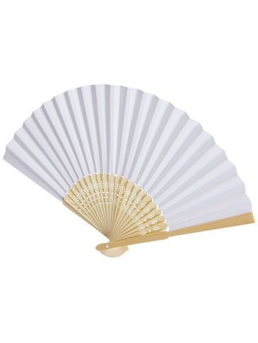 Wachlarz Carmen z bambusa i papieru, biały