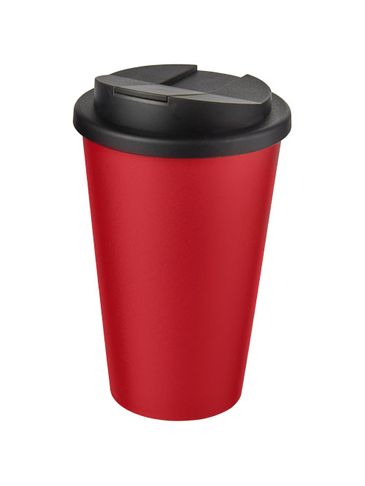 Americano® 350 ml tumbler with spill-proof lid, czerwony / czarny