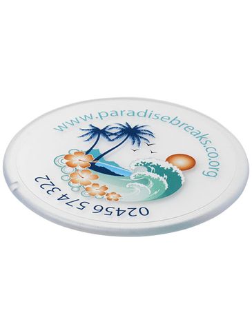 Podkładka okrągła Renzo wykonana z tworzywa sztucznego, przezroczysty bezbarwny