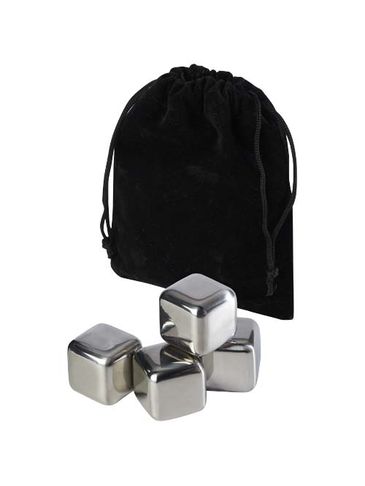 Froz zestaw kostek lodu ze stali nierdzewnej, czarny / srebrny