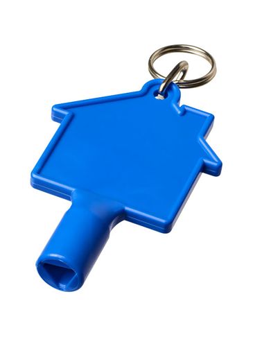 Maximilian brelok do kluczy w kształcie domu z materiałów z recyklingu, niebieski