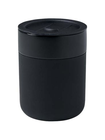 Java kubek ceramiczny z silikonową osłoną i plastikową pokrywką 330 ml, czarny