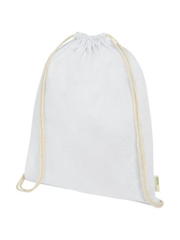 Orissa plecak ściągany sznurkiem z bawełny organicznej o gramaturze 100 g/m², biały