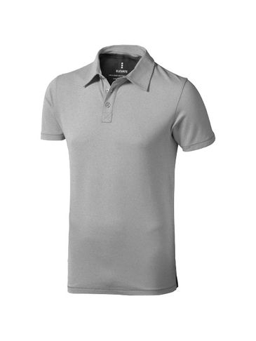 Męskie polo Markham z krótkim rękawem ze stretchu, szary melanż