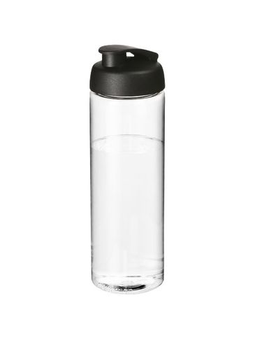 Bidon H2O Vibe o pojemności 850 ml z otwieranym wieczkiem, przezroczysty / czarny