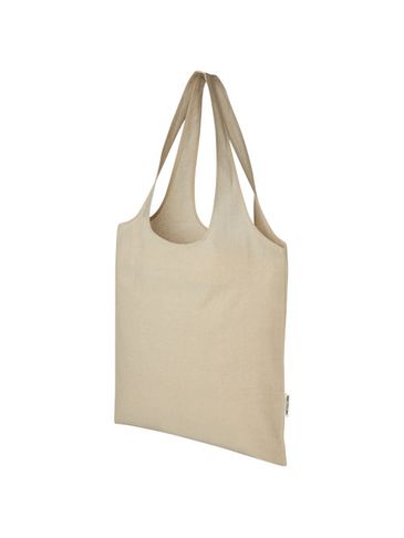 Pheebs modna torba na zakupy o pojemności 7 l z bawełny z recyklingu o gramaturze 150 g/m², naturalny melanż