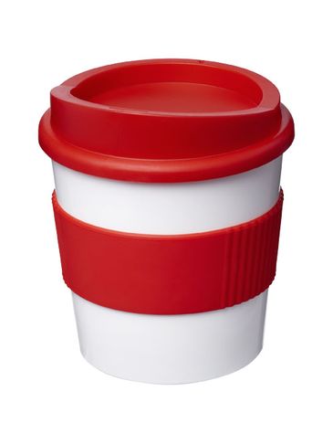 Kubek z serii Americano® Primo o pojemności 250 ml z uchwytem, biały / czerwony