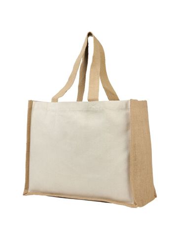 Torba z płótna 320 g/m² i juty Varai, natural / piasek pustyni