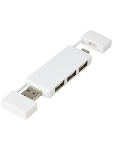 Mulan podwójny koncentrator USB 2.0, biały