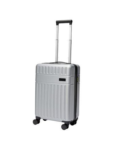 Rover twarda walizka na kółkach z tworzyw sztucznych pochodzących z recyklingu z certyfikatem GRS o wysokości 51 cm i pojemno, srebrny