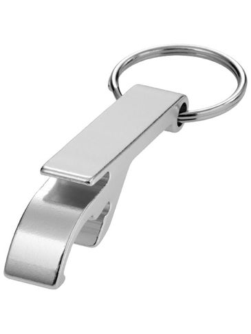 Brelok aluminiowy Tao z otwieraczem do butelek i puszek, srebrny