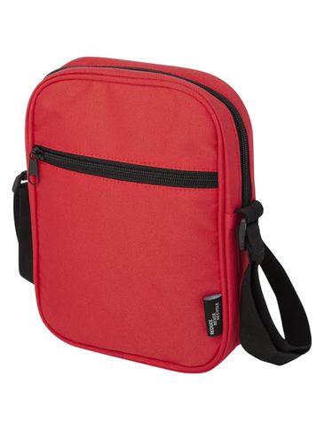 Byron torba na ramię o pojemności 2 l wykonana z materiałów z recyklingu z certyfikatem GRS, czerwony