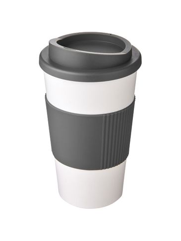 Kubek termiczny z serii Americano® o pojemności 350 ml z uchwytem, biały / szary