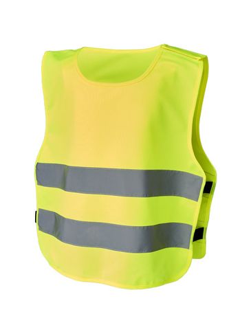 Kamizelka bezpieczeństwa Marie z zapięciem na rzepy dla dzieci w wieku 7-12 lat, neonowy żółty