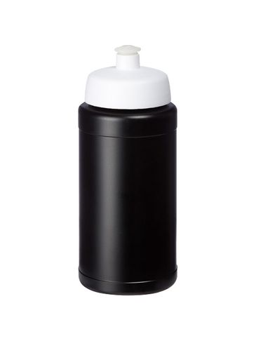 Bidon Baseline® Plus o pojemności 500 ml z wieczkiem sportowym, czarny / biały