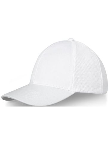 6-panelowa bawełniana czapka Drake z daszkiem typu trucker cap, biały