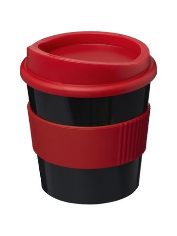 Kubek z serii Americano® Primo o pojemności 250 ml z uchwytem, czarny / czerwony
