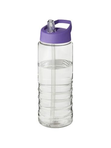Bidon H2O Treble o pojemności 750 ml z wieczkiem z dzióbkiem, przezroczysty / fioletowy