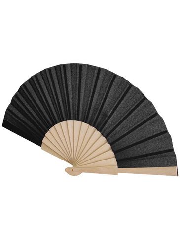 Wachlarz Manuela z drewna i poliestru, czarny