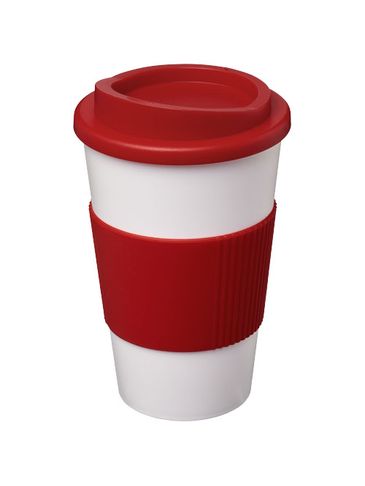 Americano® 350 ml termoizolowany kubek z uchwytem, czerwony / biały